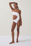 Strapless Cut Out One Piece Brazilian, WHITE WIDE RIB - alternate image 4