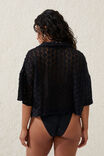 Crochet Beach Shirt, BLACK/CROCHET - alternate image 3