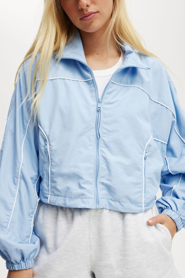 Cropped Contrast Anorak, WINDSURFER/WHITE