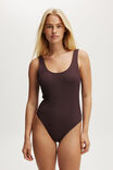 Scoop Back One Piece Cheeky, WILLOW BROWN CRINKLE - alternate image 4