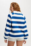 Oversized Collared Lounge Sweater, BLUE/ WHITE STRIPE - alternate image 3