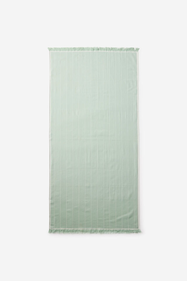 Lucia Lightweight Towel, GLACIAL GREEN PINSTRIPE