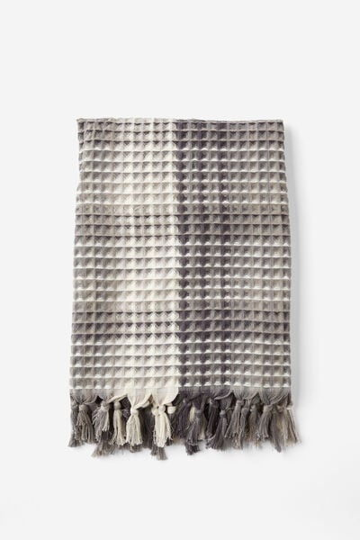 Lightweight Beach Towel, SUMMER TARTAN SMOKE GREY