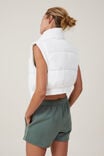 The Mother Puffer Panelled Crop Vest, WHITE - alternate image 3