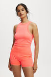 Seamless Ringer Tank, WASHED VIBRANT ORANGE - alternate image 1