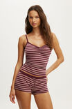 Select Colour: JEAN STRIPE SOFT MOCHA/GINGERBERRY/RUCHED