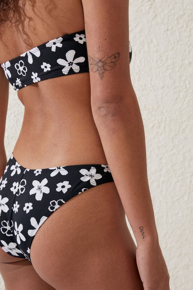 High Side Brazilian Seam Bikini Bottom, BELLA FLORAL MONO