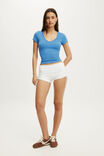 Ultra Soft Scoop Neck Fitted Tshirt, ECHO BLUE - example image 4