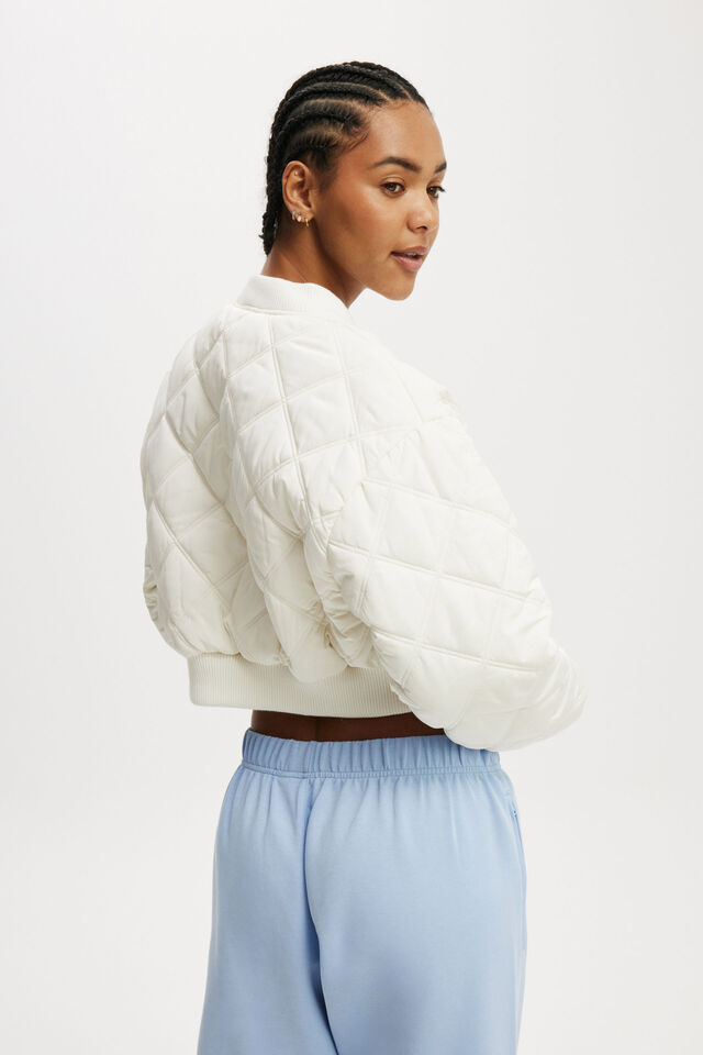 Quilted Rib Bomber Jacket, COCONUT MILK