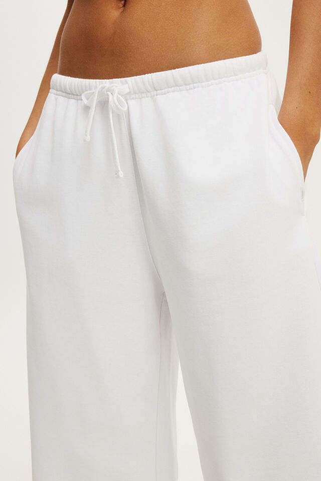 Active Fleece Longline Short, WHITE