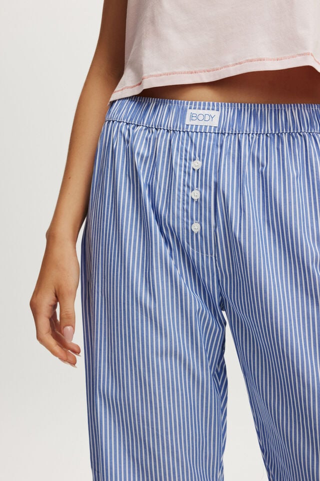 Boyfriend Boxer Pant, BLUE/WHITE STRIPE