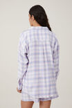 Flannel Boyfriend Long Sleeve Shirt Personalised, WHITE/BLUE/PINK CHECK - alternate image 3