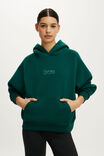 Plush Premium Graphic Raglan Hoodie, EVERPINE GREEN/OFF SEASON - example image 1