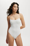 Soft Lounge Thin Strap Bodysuit, GREY - example image 4