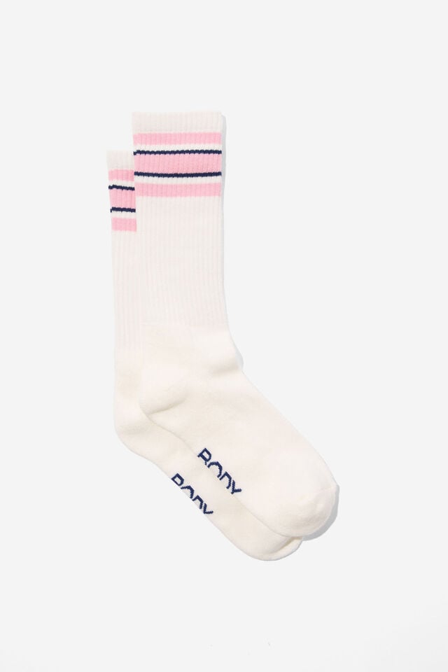 Active Tube Sock, COCONUT MILK/MILLENNIAL PINK/NAVY PEONY