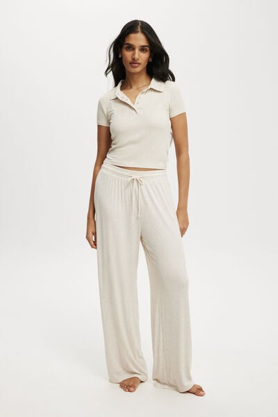 Sleep Recovery Wide Leg Pant, CREAM MARLE