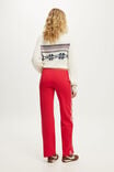 Ultra Soft Low Rise Straight Leg Pant, CHARGED RED/CLOUD DANCER - example image 3
