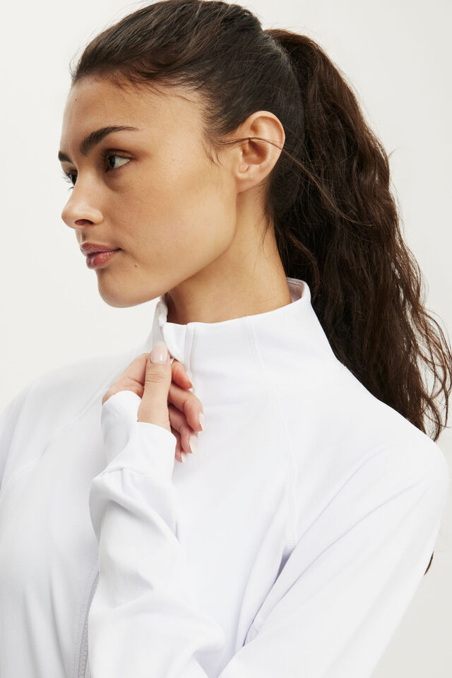 Active Oversized Track Jacket, WHITE