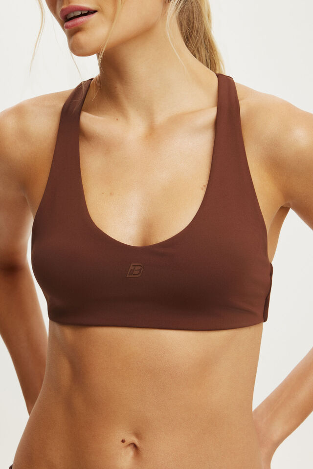 Ultra Move Racer Back Crop, CHESTNUT/ICON