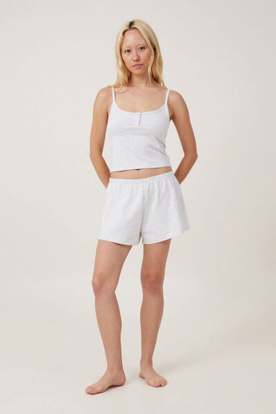 Peached Jersey Short, LIGHT GREY MARLE