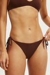 String Tie Side Cheeky Bikini Bottom, BROWN EMBER TERRY - example image 2