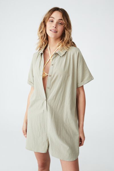 Relaxed Beach Jumpsuit, TOASTED PISTACHIO