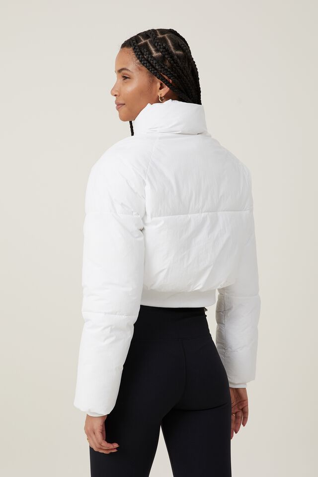 The Recycled Cropped Mother Puffer 2.0, WHITE