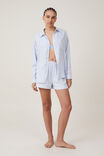 Flannel Boyfriend Long Sleeve Shirt Personalised, BLUE/WHITE/PANNA COTTA STRIPE - alternate image 4