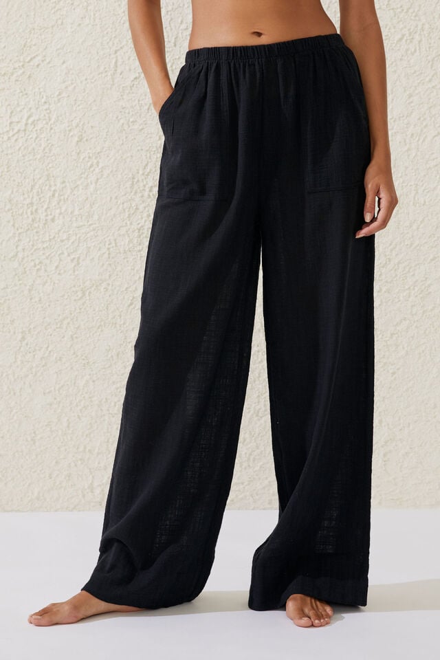 Relaxed Pocket Beach Pant, BLACK