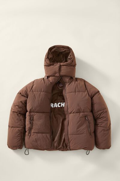 Personalised The Recycled Mother Puffer Jacket 3.0, CEDAR BROWN/HEAT TRANSFER