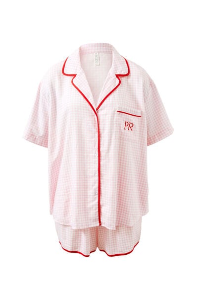 Personalised Body Woven Sleep Set, FLOSSY GINGHAM PINK