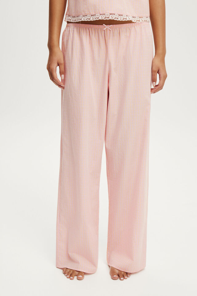 Cotton Soft Wide Leg Pant, MICCY CHECK/BANANA WHIP
