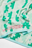Cotton Beach Towel Personalised, GIGI DAISY STRIPE GREEN - alternate image 2