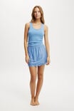 Mini Slip Skirt With Lace, ADRIFT BLUE - alternate image 1