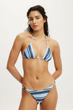 Micro String Thong Bikini Bottom, BOHO STRIPES BLUE SHIMMER - example image 4