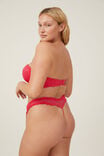 Butterfly Lace Strapless Push Up2 Bra, ROSE RED - alternate image 3