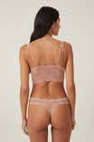 Stretch Lace Thong Brief, NOUGAT - alternate image 3