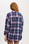 Flannel Boyfriend Long Sleeve Shirt Personalised, TONI CHECK/TRADITIONAL NAVY - alternate image 3