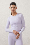 Active Rib Fitted Longsleeve Top, LILAC LIGHT - alternate image 1