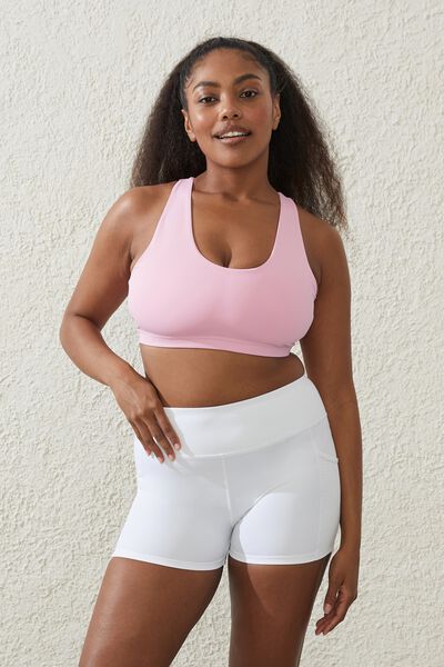 Recycled Strappy Sports Crop, PINK FIZZ