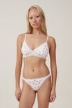 Organic Cotton Lace Thong Brief, LEXI STRAWBERRY CREAM POINTELLE - alternate image 4