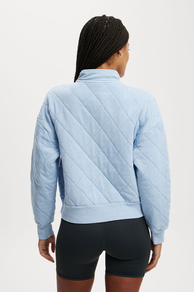 Active Quilted Zip Through, WASHED WINDSURFER