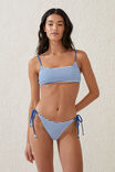 Fixed Tie Side Cheeky Bikini Bottom, SPRING BLUE CRINKLE STRIPE - alternate image 4