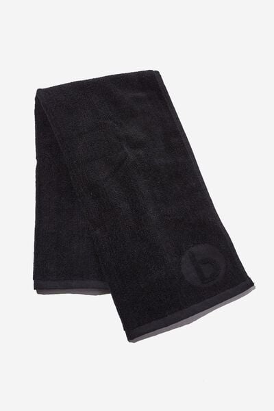 Plush Cotton Sweat Towel, BLACK