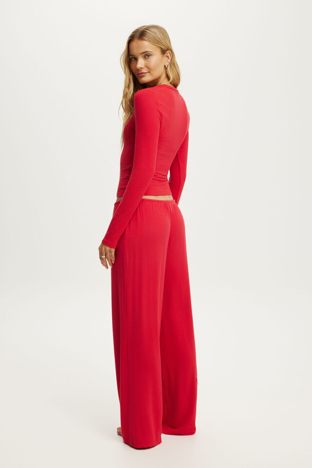 Super Soft Low Rise Wide Leg Pant, CHEEKY CHERRY