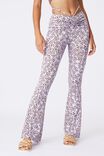 Y2k Flare Bed Pant, LILAC WARPED DAISY