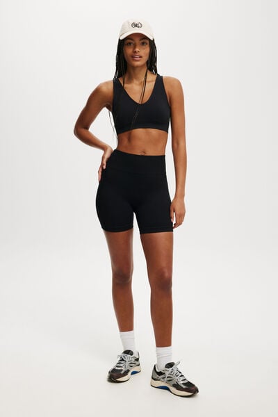 Short - Seamless Rib Bike Short, CORE BLACK