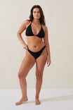 High Side Brazilian Seam Bikini Bottom, BLACK CRINKLE - alternate image 1