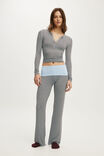 Airy Soft Lounge Henley, SMOOTH BILLY STRIPE TOFFEE BEAN/VIOLET BLUE - example image 4