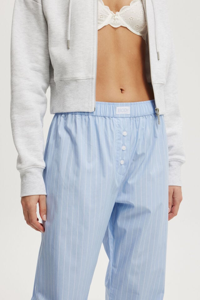 Boyfriend Boxer Pant, LIGHT BLUE/WHITE STRIPE